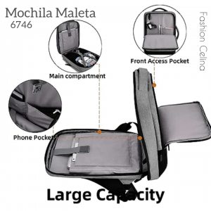Mochila Mala Portanotebook. Mochila Maleta con cable USB c6746
